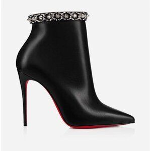 Authentic Christian Louboutin Booty Chain 100mm Ankle Boots size 40 9.5 Mobwife
